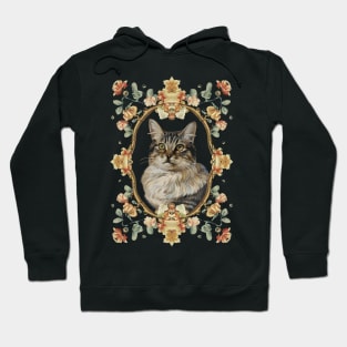 Vintage Feline Cat Elegance Hoodie